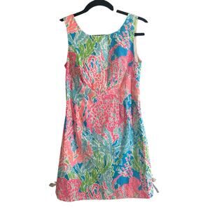 Lilly Pulitzer Lets Cha Cha LCC Delia Shift Dress Pink Blue Size 0 Holy Grail